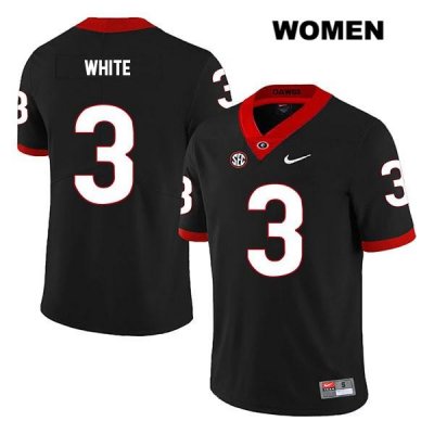 Women's Georgia Bulldogs NCAA #3 Zamir White Nike Stitched Black Legend Authentic College Football Jersey SXK6354XL